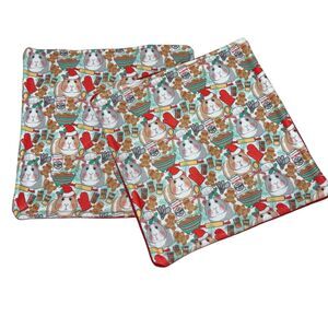 Guinea Pig P Pads Piddle Fleece Holiday Baker 11" Reversible 2 Pack New Limited